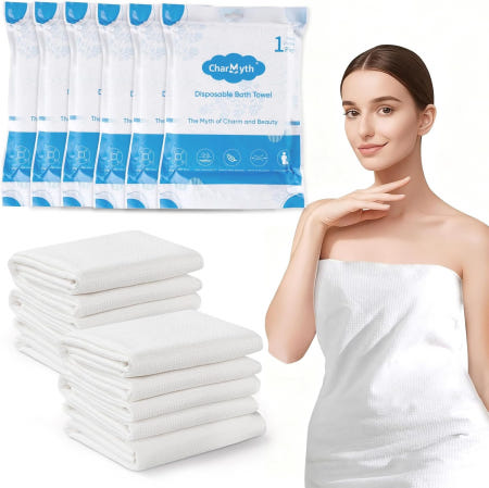 차미스 일회용 목욕 타월 6팩 56인치 x 27.5인치 여행용 캠핑 비치 수영 스파용 내구성 있는 대형 휴대용 개별 포장 3 Pack