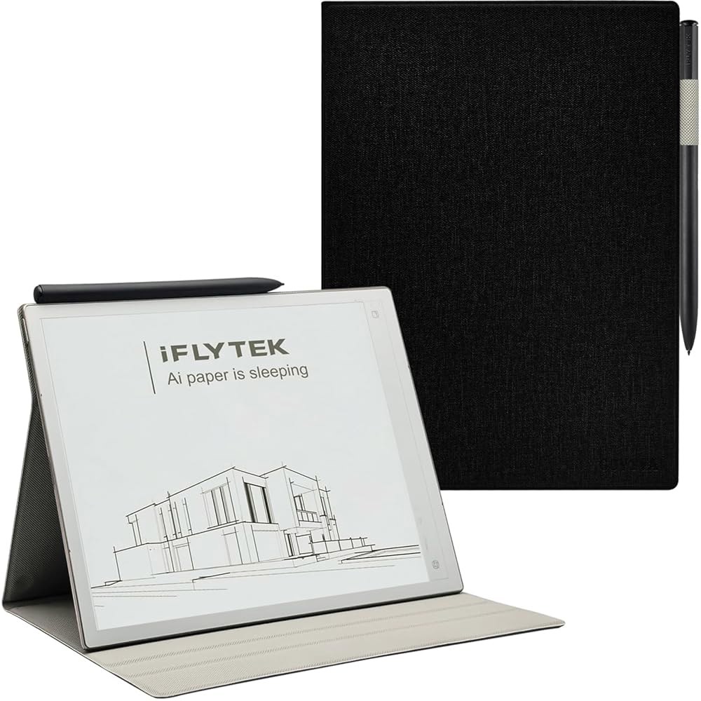 10.65인치용 정부바 마그네틱 스탠드 폴리오 케이스 iFLYTEK 아이노테 2 (2025년 출시) 펜 홀더가 내장된 초박형 경량 프리미엄 PU 가죽 커버, 자동 슬립/웨이크(클로 - 상품 이미지