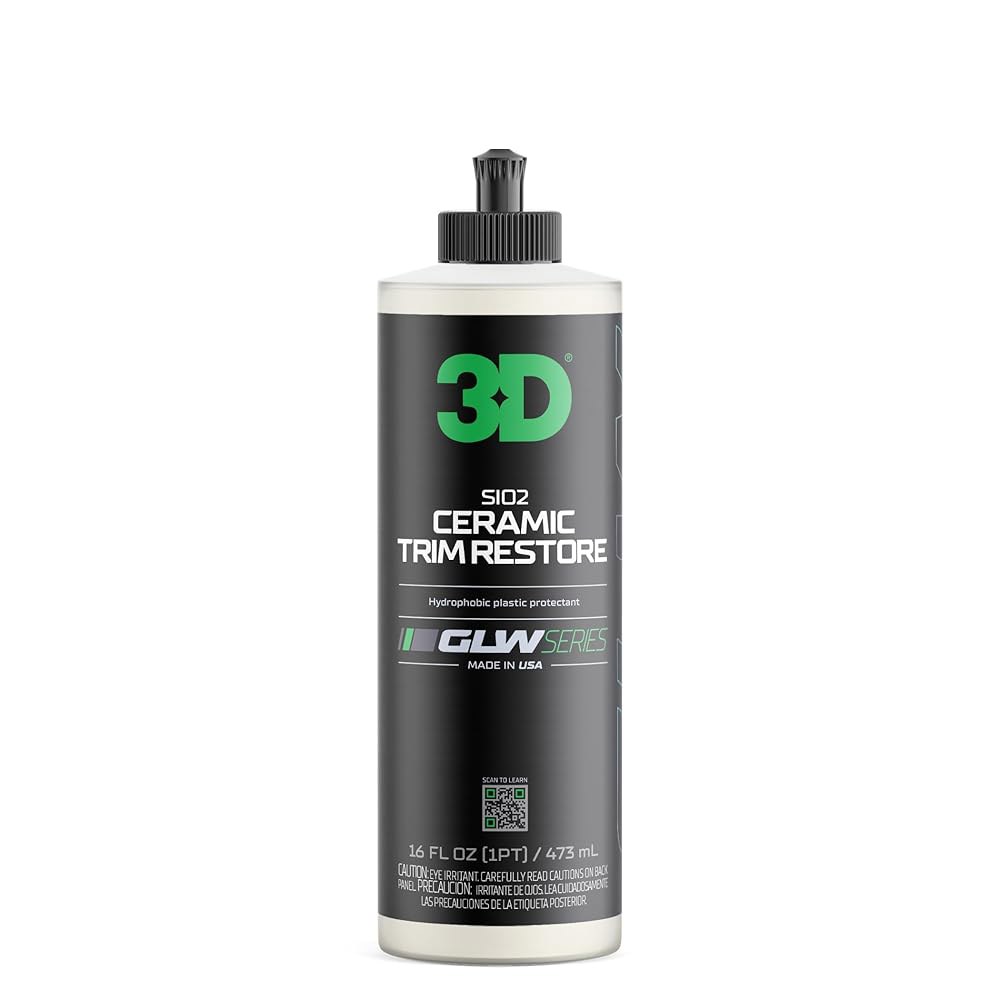 3D SiO2 세라믹 트림 복원, 주입 플라스틱 디테일 리바이버 비닐 시리즈 복원 궁극의 블랙 DIY 473.2ml(16온스) 보호 및 소수성 GLW 광택 자동차 - 상품 이미지