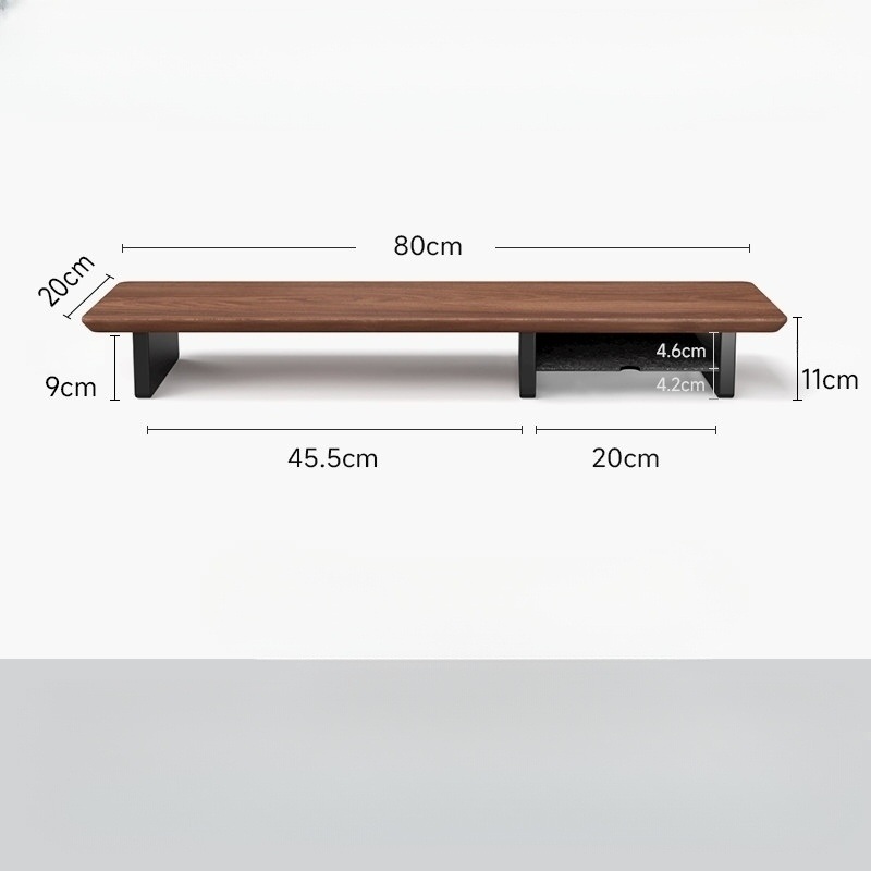 데스크 받침대 프리미엄 고급 가죽 와이드 책상패드 사무용 높은 80cm 흑호두 한쪽 칸막이 - 상품 이미지