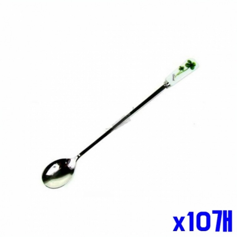 클로버 롱 티스푼 x10개 과일스푼 디저트스푼 - 상품 이미지