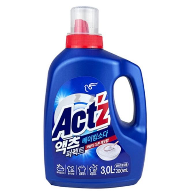 액츠 세탁 세제 세탁기 빨래 겸용 딥클린 3L 액체 액상 액체형 드럼 표백제 - 상품 이미지