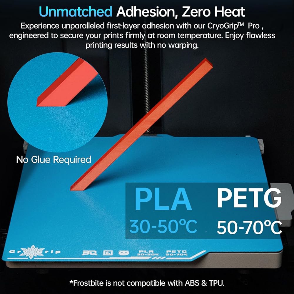 BIQU Cryogrip Pro Frostbite Panda Build Plate 257x257MM for Bambu-Lab P1P, P1S, P2S, X1C, X1E, A1 3D - 상세 이미지 2