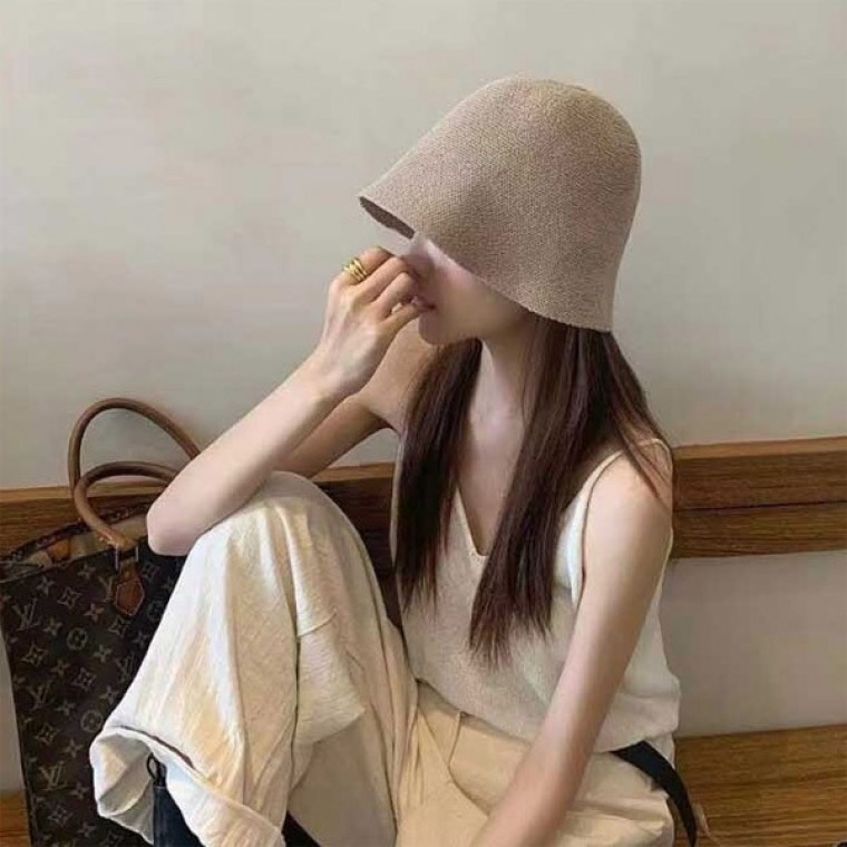 여성 통기성 여름 버킷햇 롱 심플 데일리 벙거지 모자 - 메인 이미지