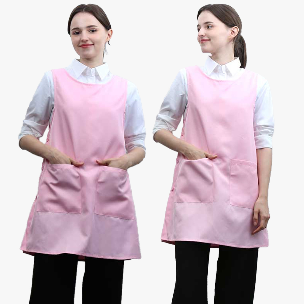 연분홍단추 원피스앞치마 요양원 요양보호사 단체 행사용 식당 서빙앞치마 - 상세 이미지 2