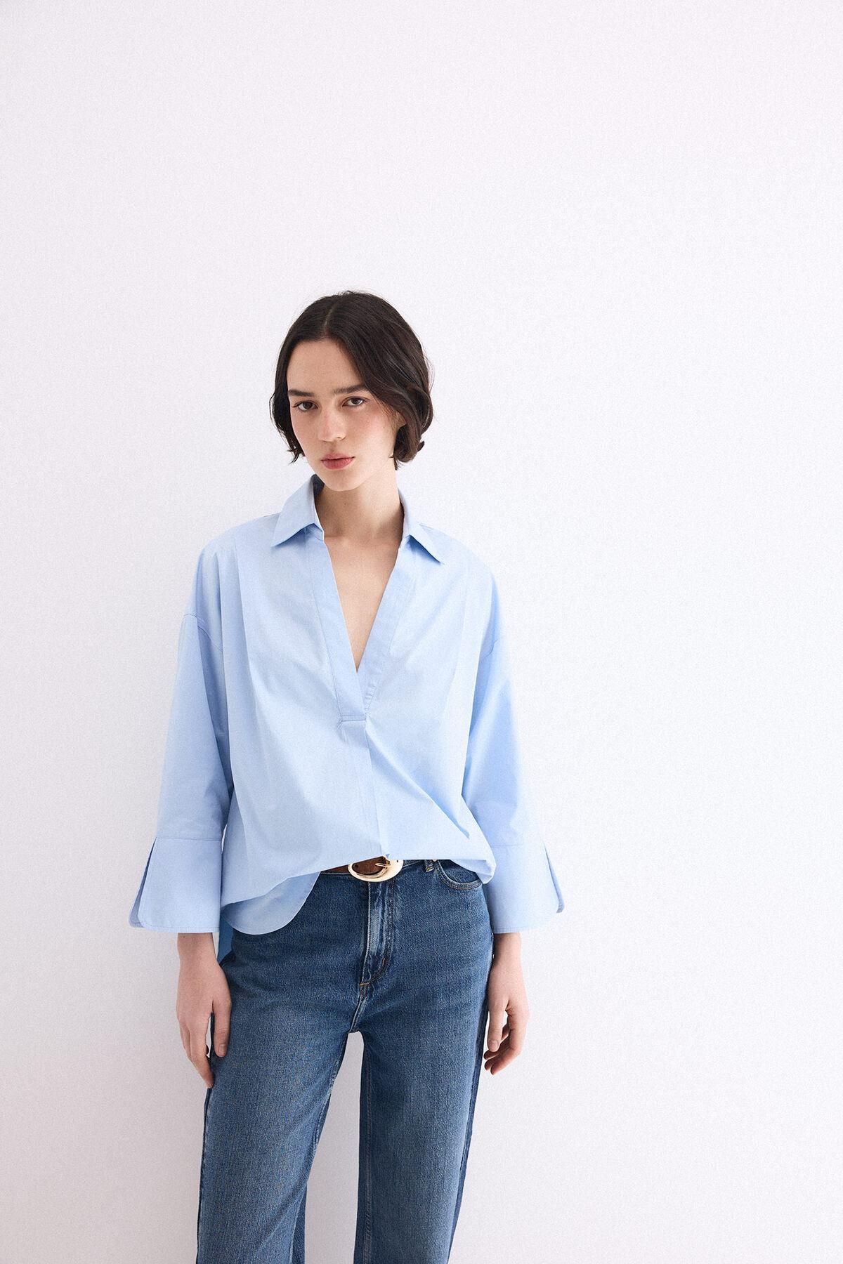 페드로 델 이에로 오버핏 코튼 긴소매 셔츠 6633453 AZUL - 상세 이미지 2