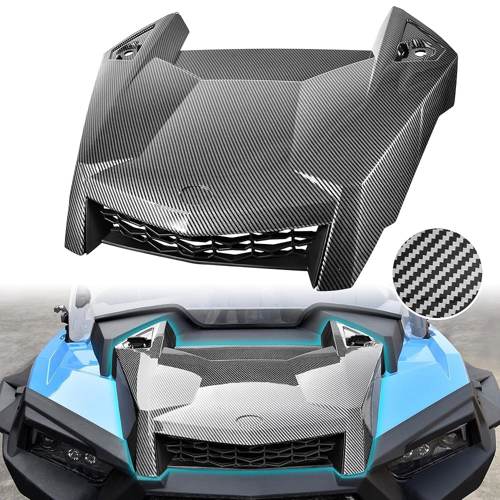 SAUTVS 폴라리스 RZR XP 1000/TURBO 탄소 패턴 TURBO 후드 스쿱 액세서리용 2019-2023 흡기 터보 / S 4 공기 키트 섬유 - 상품 이미지
