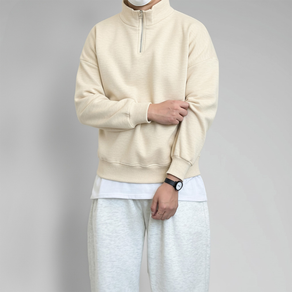 1+1 남자기모맨투맨 반집업맨투맨 목티 이미지 7