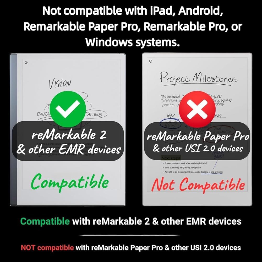 Jvkjaen EMR 스타일러스는 Remarkable 2와 호환되며, 디지털 펜을 지우개로 교체하고, 4096 압력 수준, 기울기 지원, 손바닥 거부 기능을 갖추고 있습니다. /S - 상세 이미지 2