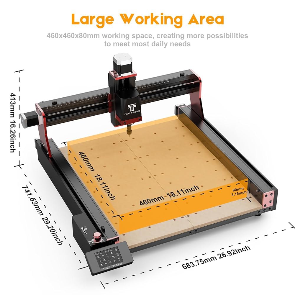 3.5인치 터치스크린, 800mm/min 속도, 투트리 고무 스탬프 키트 러버 매트 밀링 3D 프린터 CNC 컨트롤러 키트를 갖춘 TTC450 Pro 라우터 기계 - 상세 이미지 3