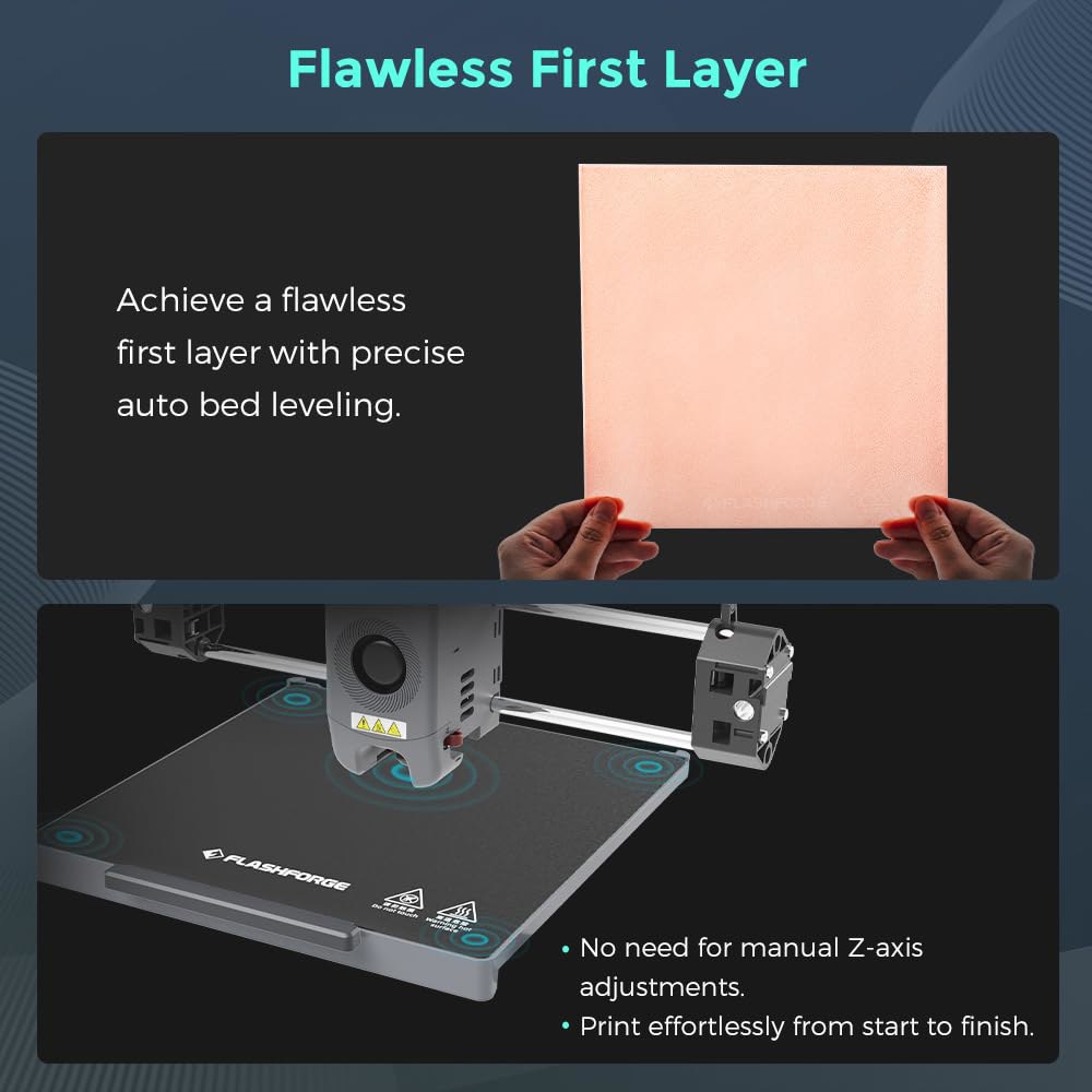 플래시포지 AD5M Pro 3D 프린터 600mm /s 고속 및 정밀도, 0.4 0.6mm 노즐 번들을 사용한 완전 자동 보정, 코어XY 구조 보조 챔버 냉각, 50dB 이하의 - 상세 이미지 3