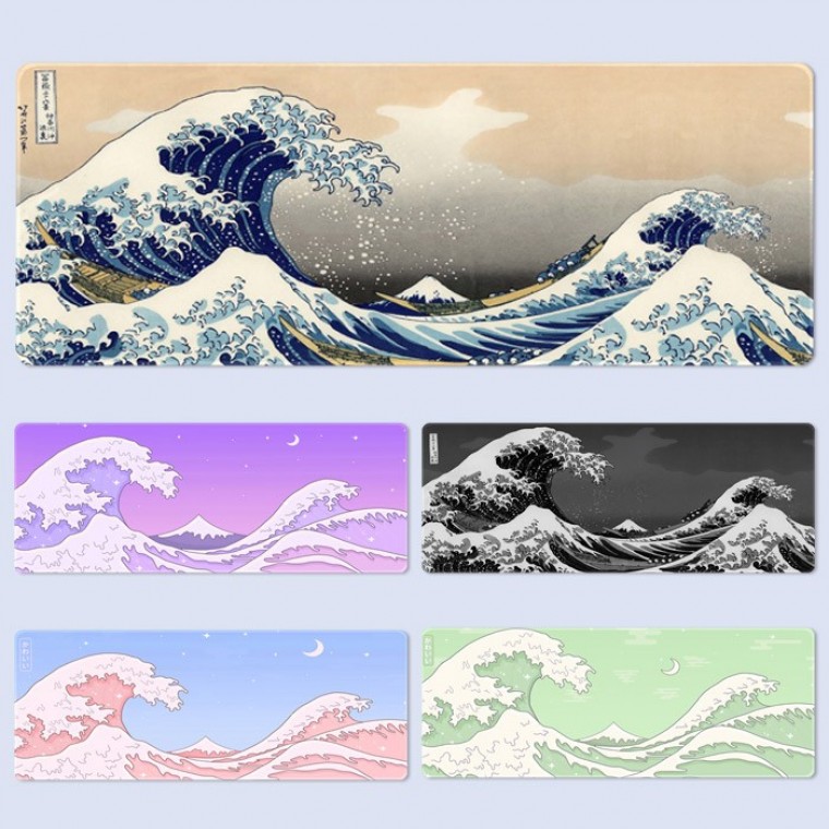 가나가와 해변의 높은 파도 마우스장패드 L 2XL - 상품 이미지