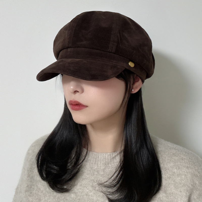 메릴리 스웨이드 금장버튼 헌팅캡 - 상세 이미지 2