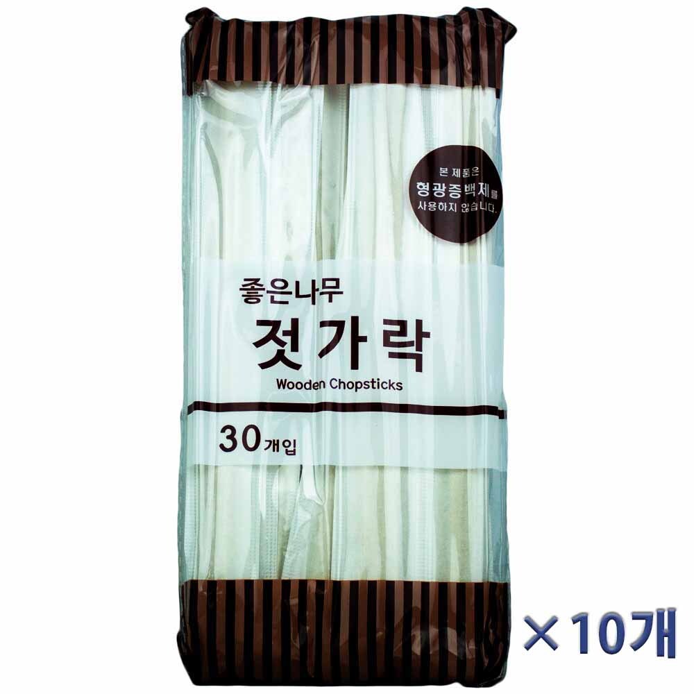태광 좋은 나무 젓가락 30개입 10 일회용 용기 일회용품 무공해 분식 종이 은박 - 메인 이미지