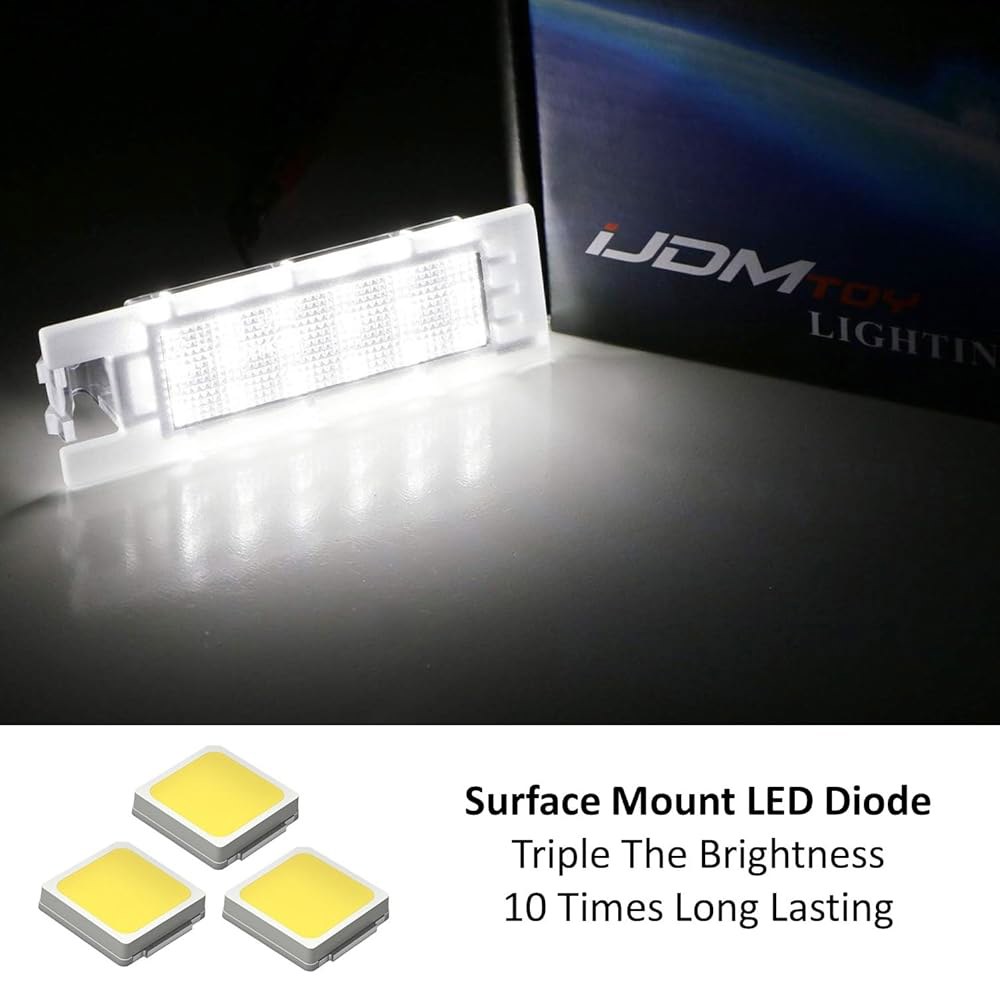 iJDMTOY OEM-Fit 3W 풀 LED 화이트 현대 구동 번호판 조명 호환, 다이오드로 제논 투손과 2010-2015 키트, 18-SMD - 상세 이미지 3