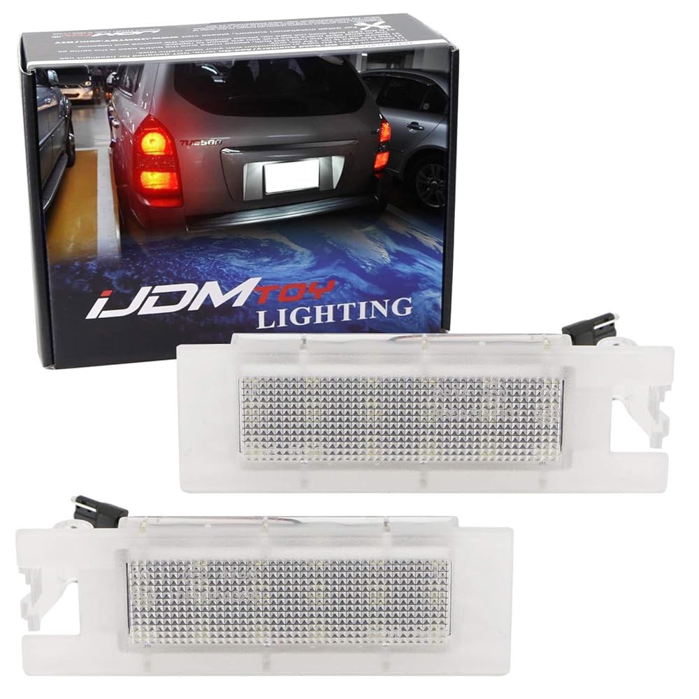 iJDMTOY OEM-Fit 3W 풀 LED 화이트 현대 구동 번호판 조명 호환, 다이오드로 제논 투손과 2010-2015 키트, 18-SMD - 상품 이미지