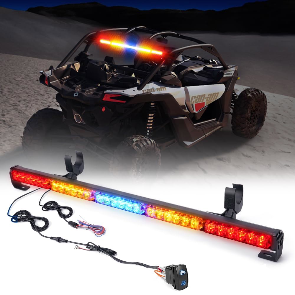 Xprite 76.2cm(30인치) UTV RZR LED 트럭용 야마하 바, 러닝 ATV 방향 브레이크 4x4 지시등 오프로드 스트로브 SXS 체이스 안전 - 후진 캔-암 기능 - 상품 이미지