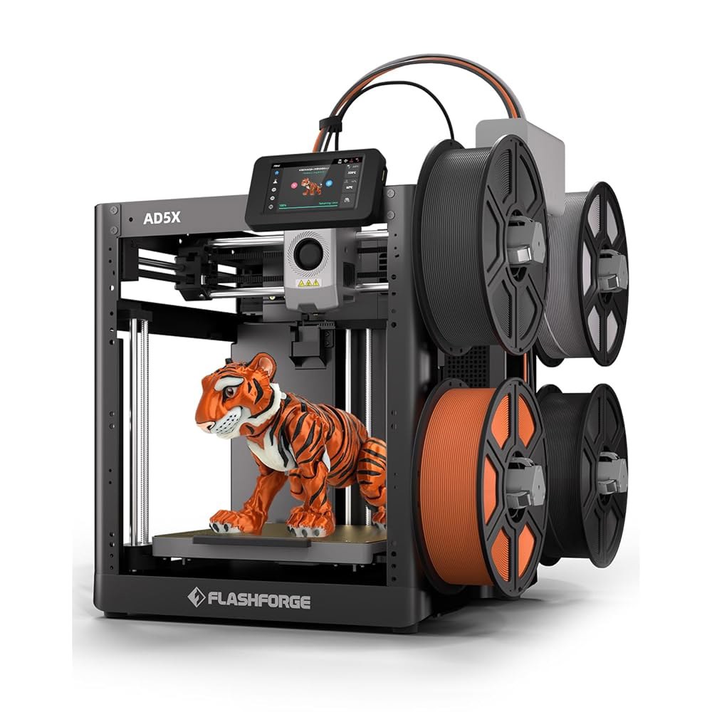 플래시포지 AD5X 멀티 컬러 3D 프린터, CoreXY 600mm/s 고속, 원클릭 자동 레벨링, 300 C 직접 드라이브 익스트루더, 220x220mm 빌드 볼륨, 정밀도 및 - 상품 이미지