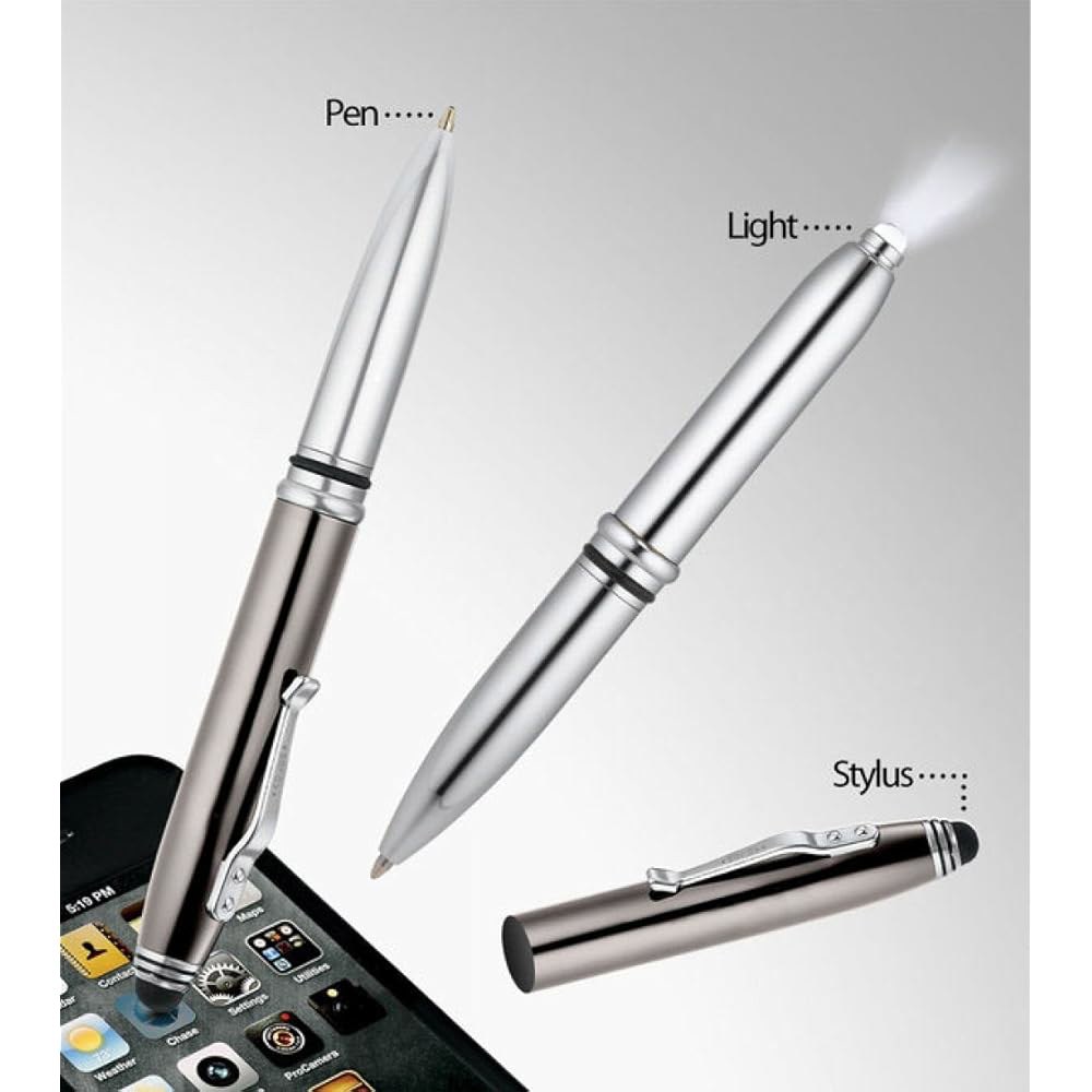 LED 손전등이 있는 3-in-1 스타일러스 펜 및 - WixGear Gunmetal - 상세 이미지 2