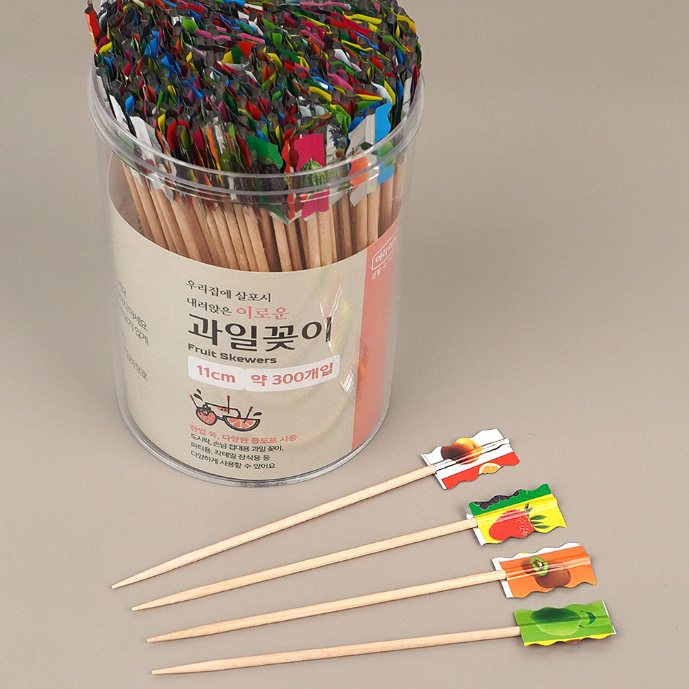 1X2개 이쑤시게 원형 300p 과일 꽂이 이쑤시개 요지 산적꽂이 - 상품 이미지