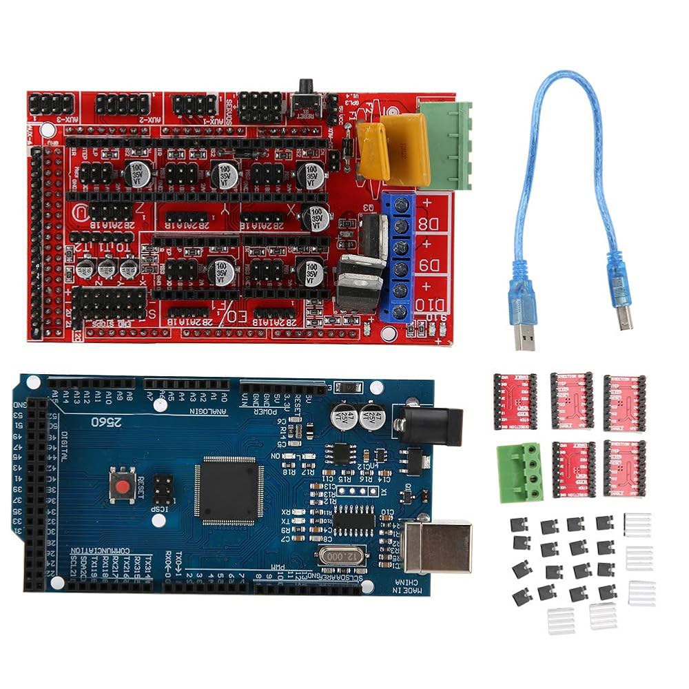 3D 프린터 컨트롤러 DIY 키트, RAMPS 1.4 + 2560 R3 보드 5pcs A4988 스테퍼 모터 드라이버 및 아두이노 RepRap용 히트싱크 - 상품 이미지