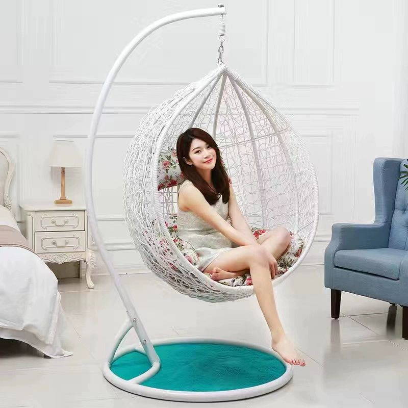 행잉체어 라탄 스윙체어 흔들 그네 해먹 발코니 캠핑 글램핑  싱글화이트얇은팔걸이없음
