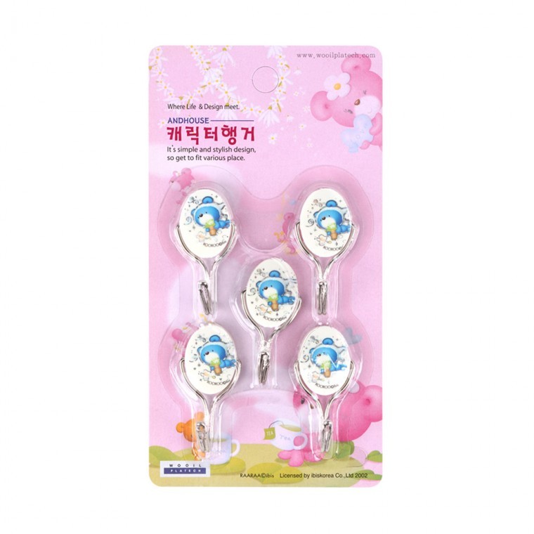 우일 180도 캐릭터 타원행거 5P-R 2067 - 상품 이미지