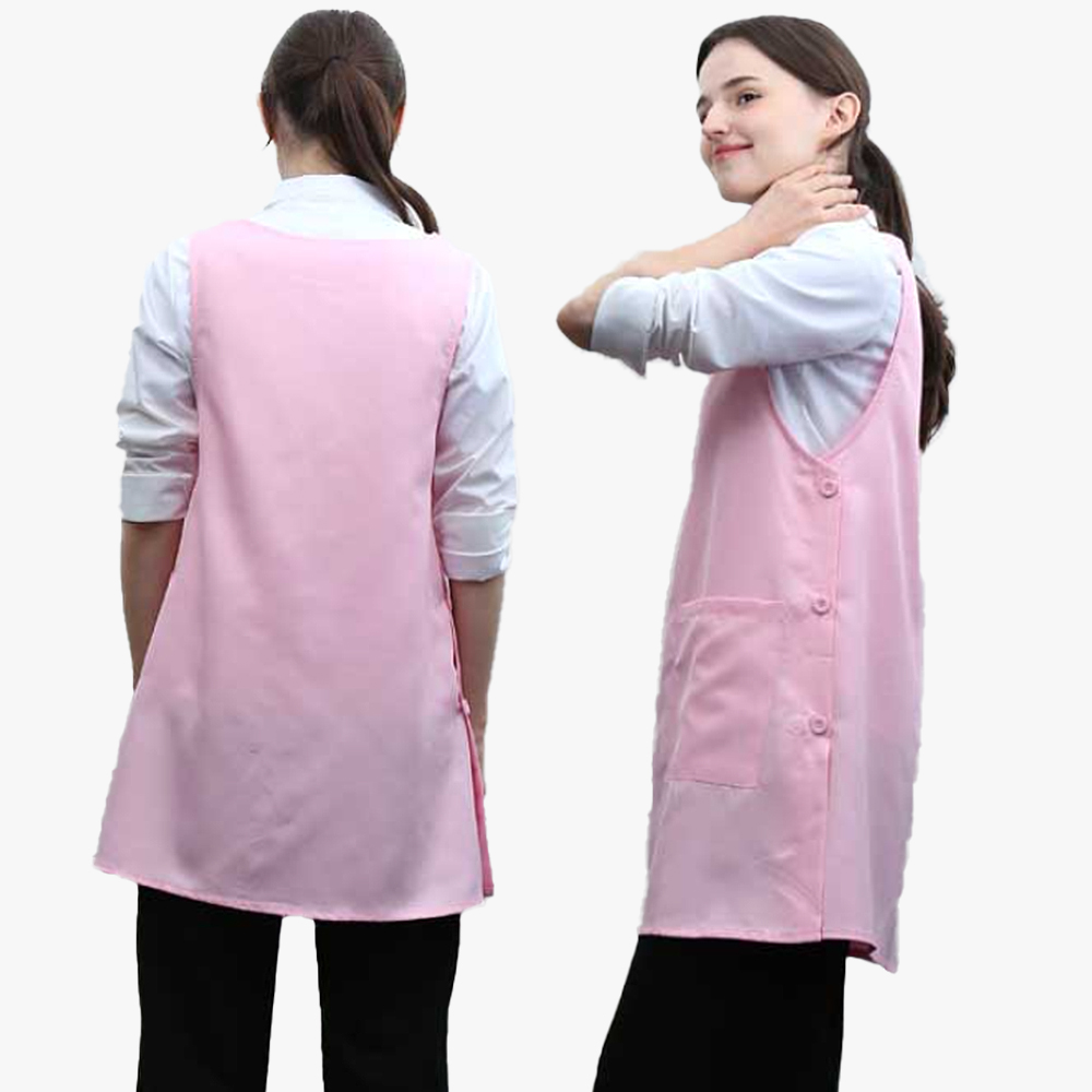 연분홍단추 원피스앞치마 요양원 요양보호사 단체 행사용 식당 서빙앞치마 - 상세 이미지 3