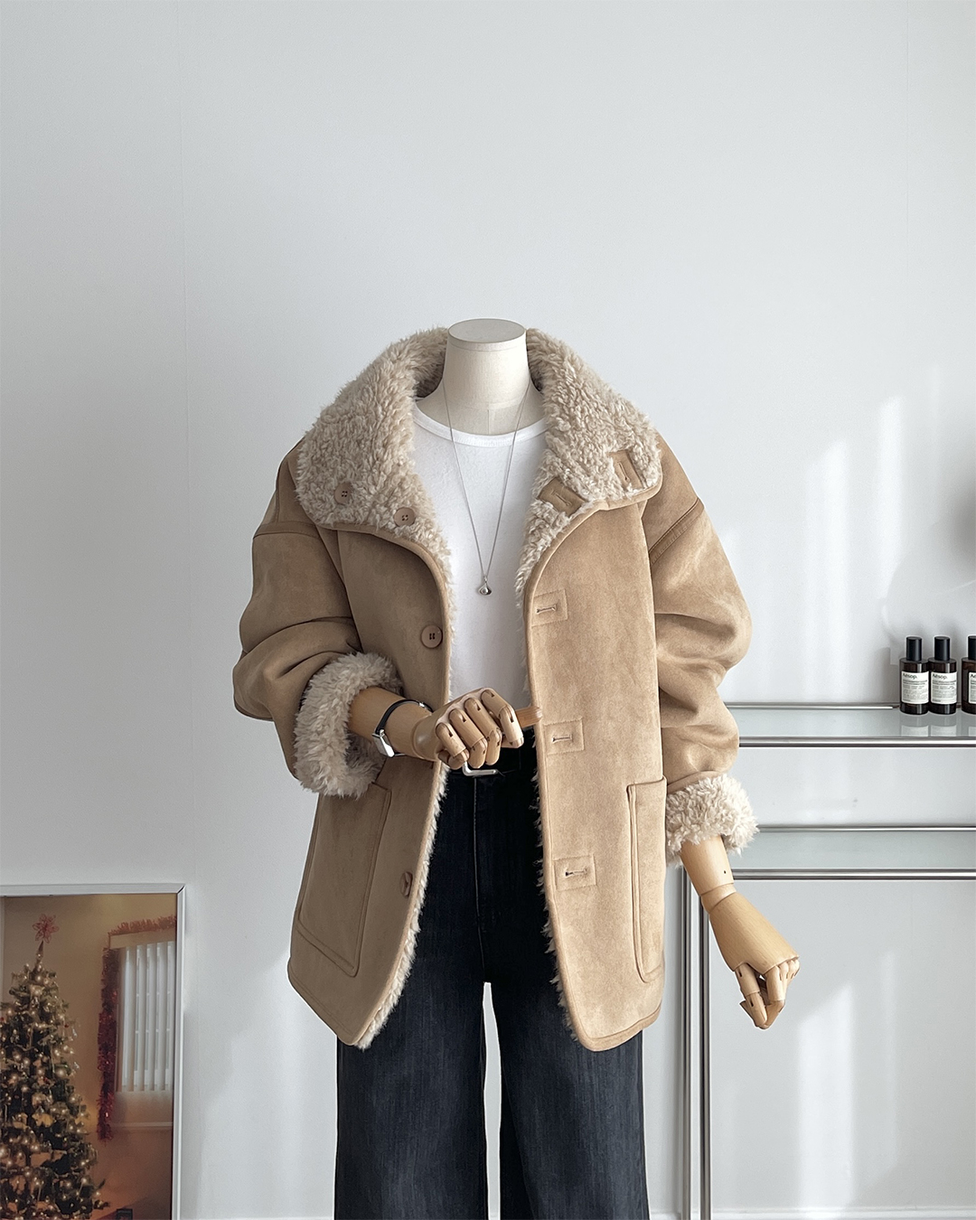 푸드리 리버시블 양면 무스탕 제품 이미지