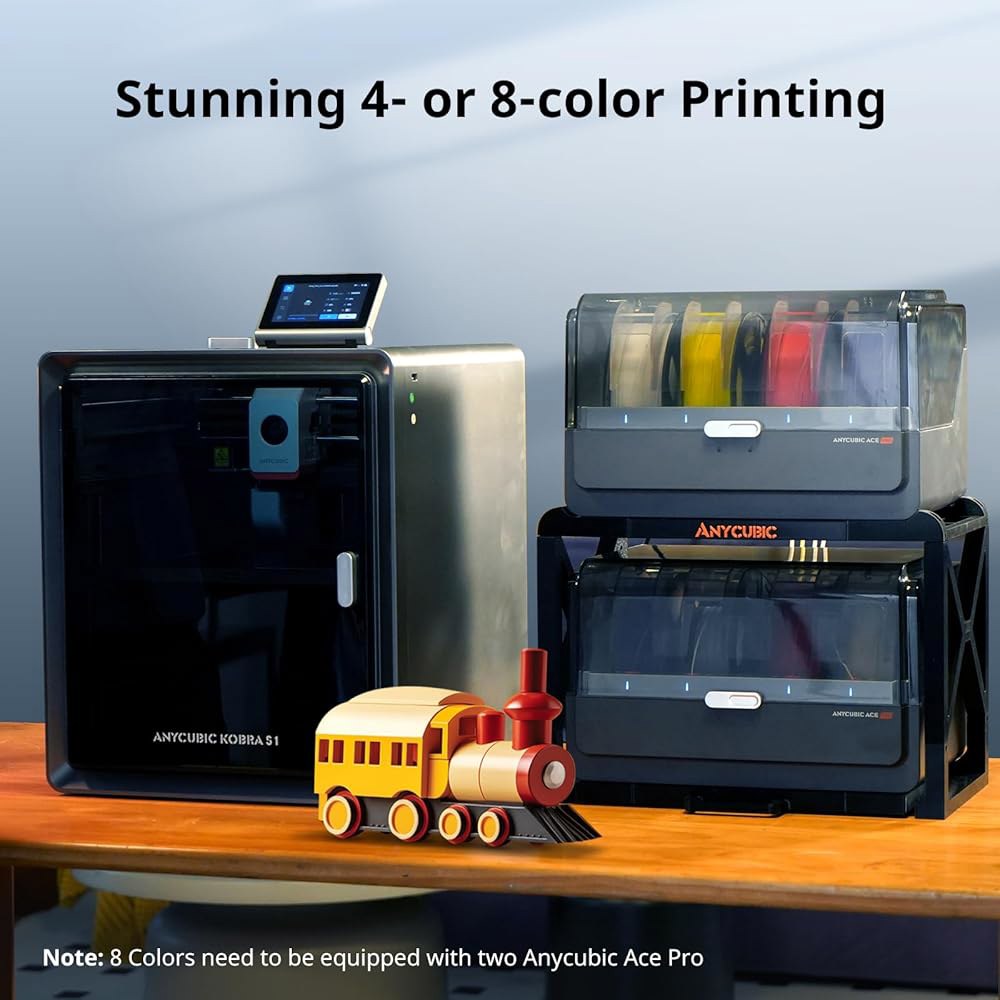 Anycubic Kobra S1 콤보 3D 프린터, ACE PRO가 장착된 4가지 멋진 멀티컬러, 600mm/s 고속 및 320 핫엔드 프리 클로그 압출기, 인쇄 중 지능형 건조, - 상세 이미지 2
