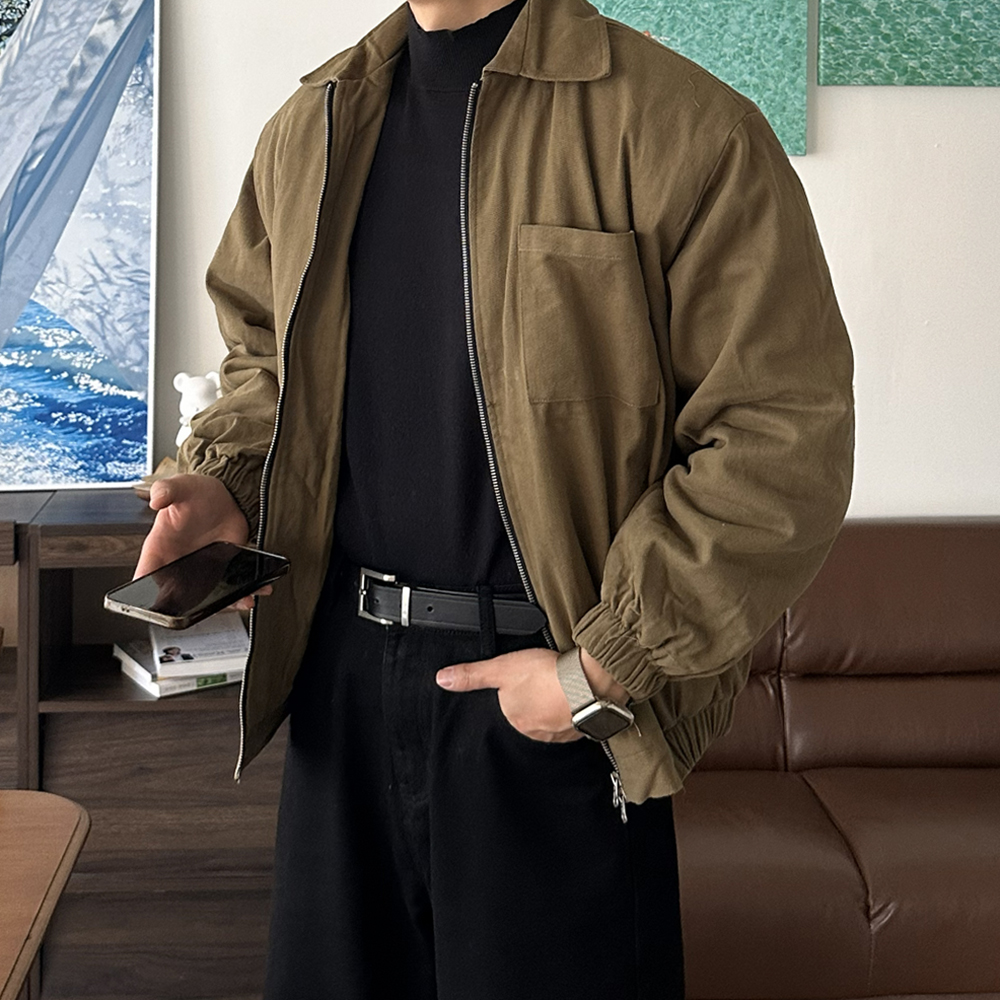 남자 스웨이드자켓 오버핏 블루종 숏 패딩 점퍼 남자겨울자켓 - 상세 이미지 3