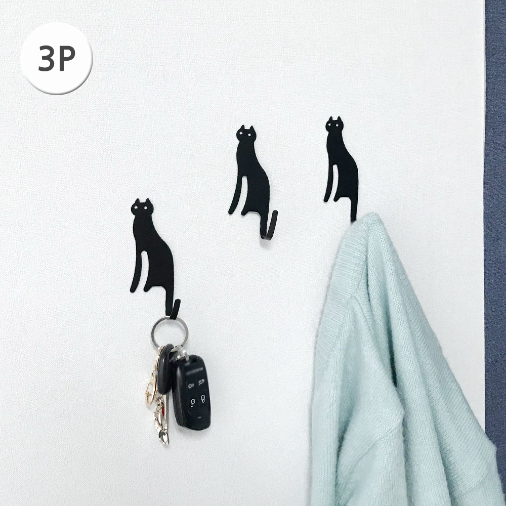 1X5개 부착 행거 부착식 3P 블랙캣 부착용 벽고 정걸이 z2232 홀더 고정용 - 상품 이미지