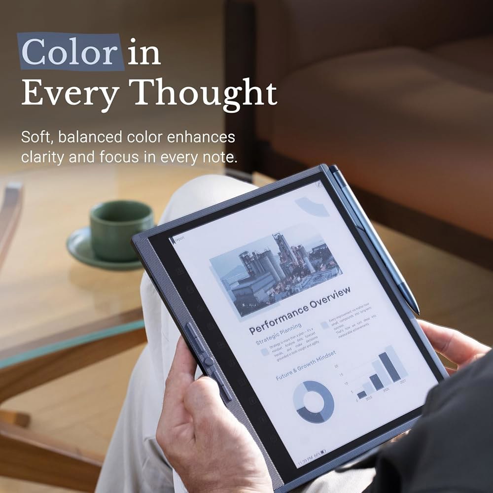 펜스타 eNote Pro 10.3 컬러 E 잉크 종이 태블릿 번들, 터치스크린 디지털 노트북, 4GB 128GB 전자 쓰기 태블릿, B6 스타일러스 펜, AI 기반 음성-텍스트 - 상세 이미지 2