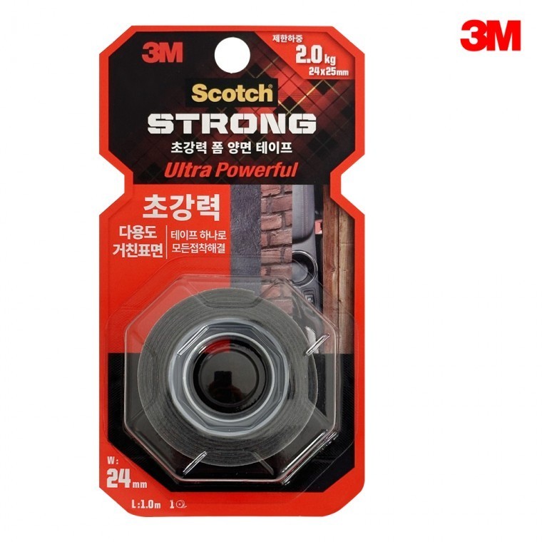 3M 초강력 폼 양면테이프 (거친표면) UPR210 페인트벽 - 상품 이미지