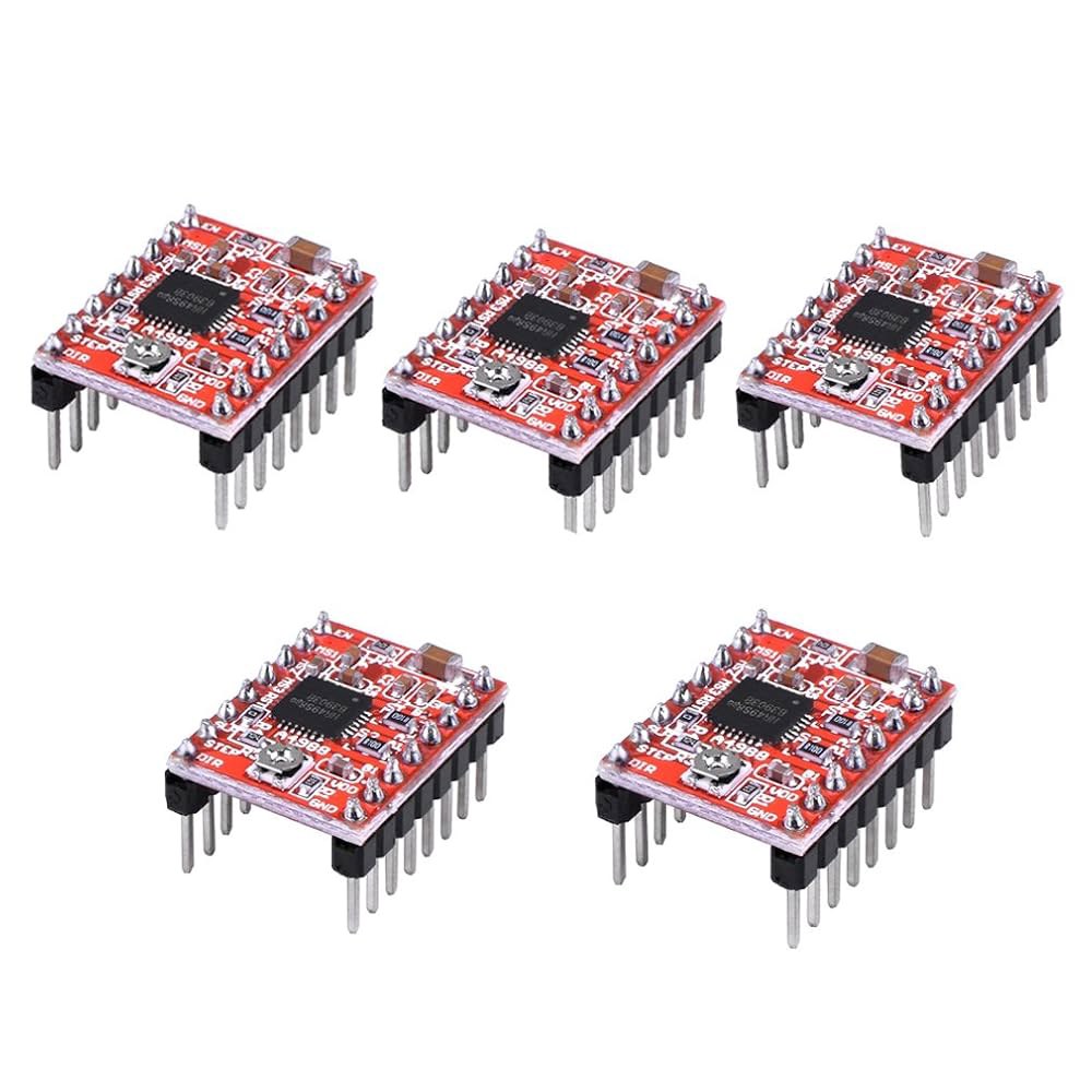 HiLetgo 5pcs A4988 스텝스틱 스테퍼 모터 드라이버 모듈, 3D 프린터 리랩용 히트 싱크 포함 멘델 헉슬리 아두이노에 적합 - 상세 이미지 2