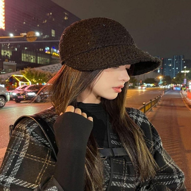 여성겨울버킷햇 글양털버킷햇 겨울골프모자 3컬러 버킷햇 겨울 중절모 골프 모자 - 메인 이미지