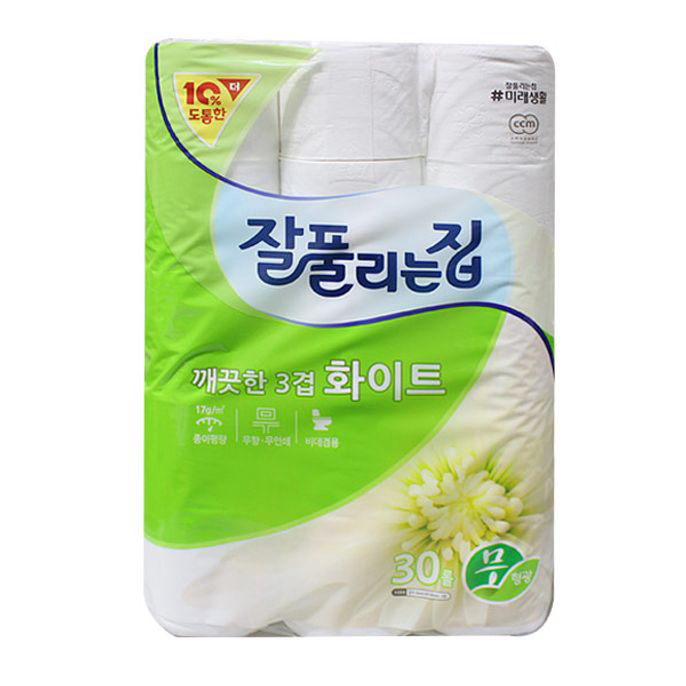 두루마리 화장지 화장실 사무실 휴지 티슈 30 롤 롤화장지 가정용 학교 엠보싱 - 상품 이미지