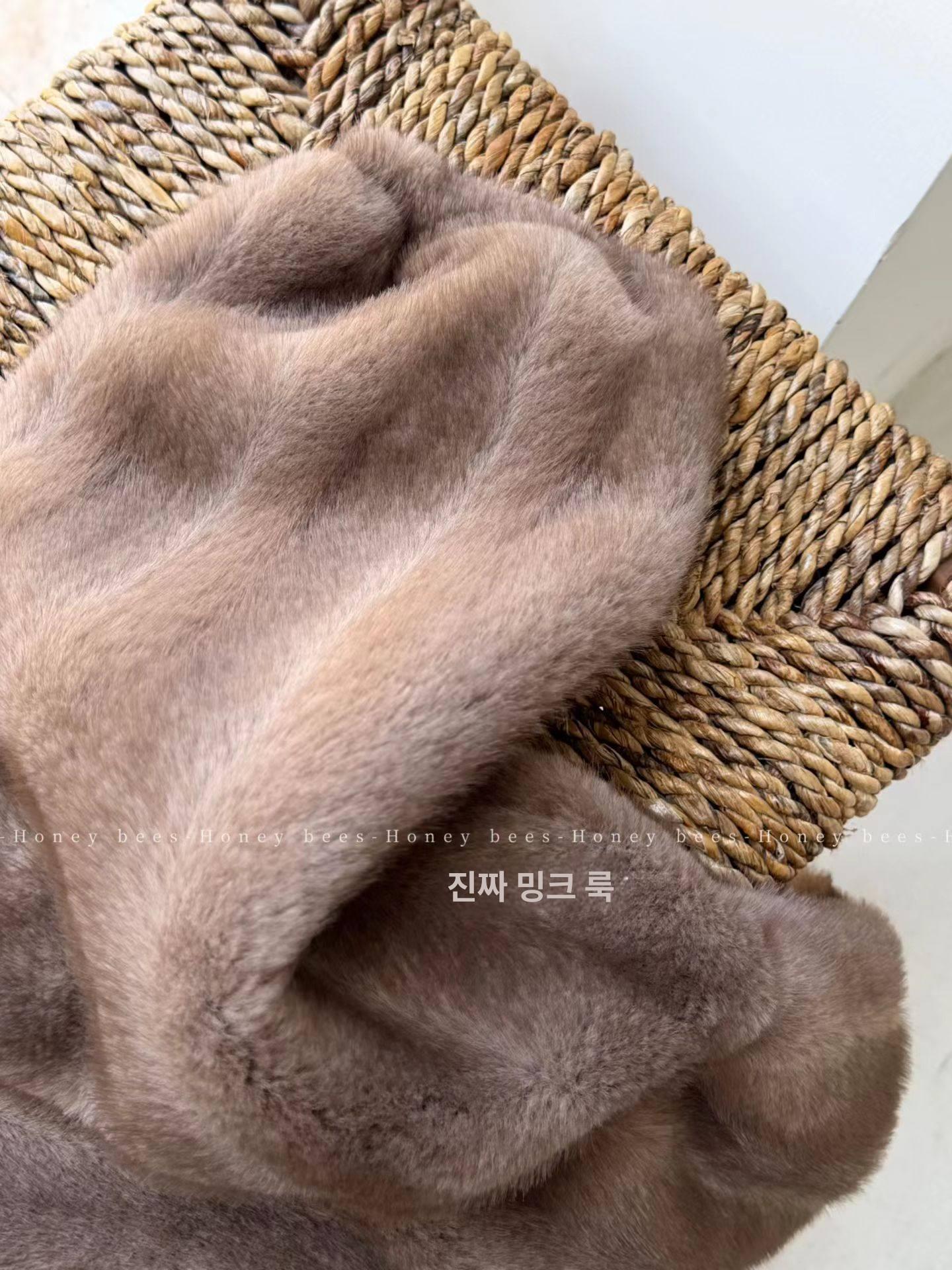 진짜 밍크모피 자켓 Y805 고급 가죽 코트 클래식블랙 프리사이즈 - 상세 이미지 3