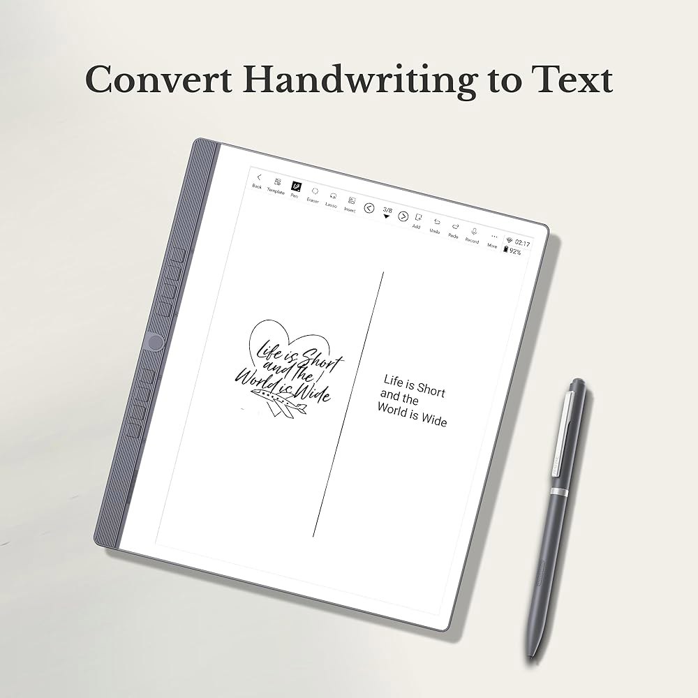 펜스타 eNote 2 종이 태블릿 번들, 10.3인치 펜 전용 화면 필기 태블릿, 전자 노트북 디지털 메모장, 폴리오 커버가 있는 PPI 4GB 128G 잉크 리더기 300개, - 상세 이미지 3