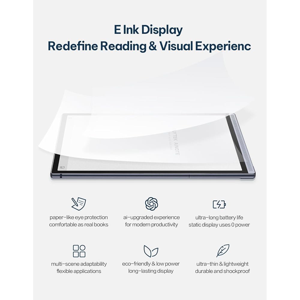 iflytek 아이노테 에어 2, 8.2인치 AI E 잉크 태블릿, 스타일러스 및 조절 가능한 조명이 있는 스마트 페이퍼 노트 필기 ChatGPT 기반 다국어 필사, 회의록 일정 - 상세 이미지 2