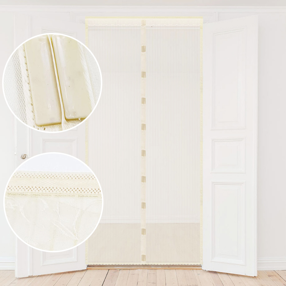 현관문 방충망 원터치 사각 자석 미세 집문 모기장 출입구 문모기장 문방충망 방충문 커튼 - 상품 이미지