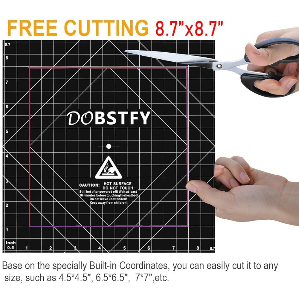 프리미엄 3D 프린터 히트 베드 플랫폼 스티커 시트가 포함된 DOBSTFY 프린팅 빌드 표면, Ender 3 Pro / V2 Neo V3 KE SE 4Pack 8.7x8.7인치(2 - 상세 이미지 3