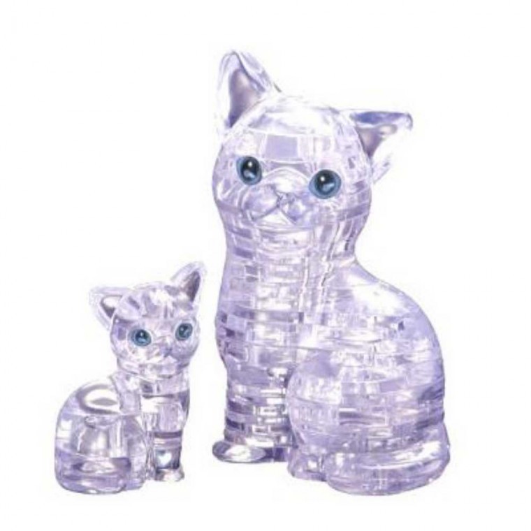 크리스탈 3D 입체 퍼즐 흰고양이 - 메인 이미지