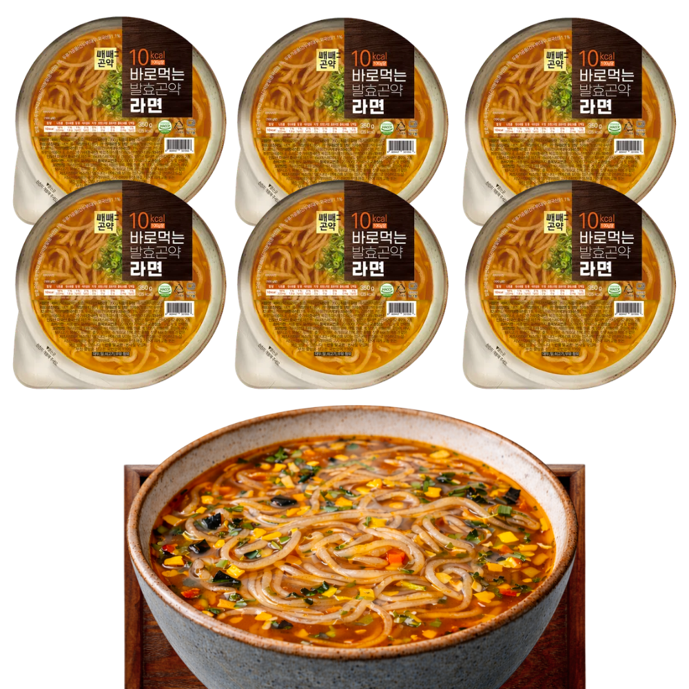 곤약라면 저칼로리라면 매운맛 칼로리낮은 바로먹는 발효곤약 두부면 350g, 6개 - 상품 이미지