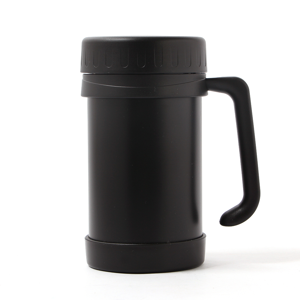 500 ml 노블티 스텐 보온컵 손잡이 텀블러 (블랙) 머그컵 머그잔 예쁜 커피컵 - 상품 이미지
