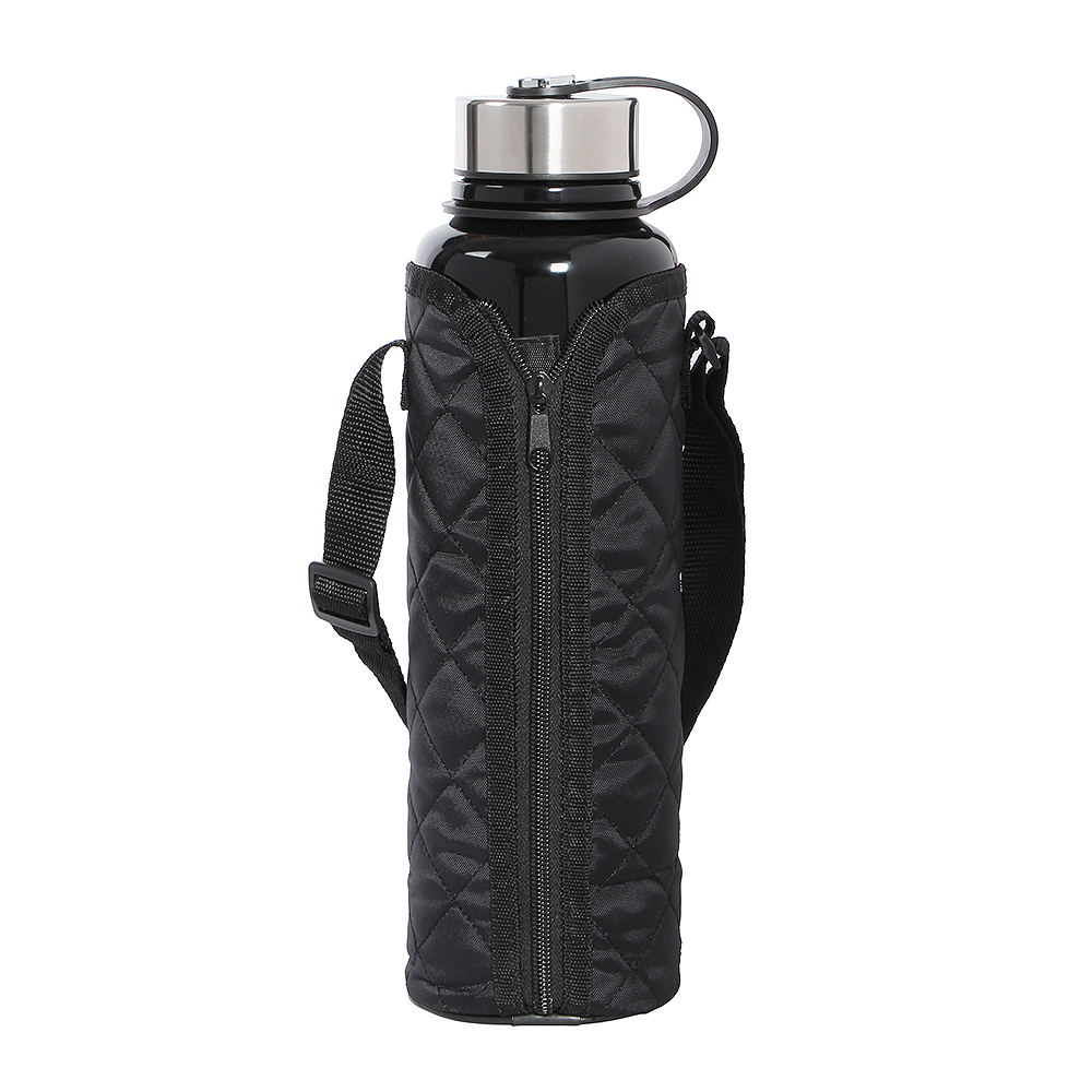 핫앤쿨 더블월 보온병 물병 (1.5L) (블랙) 보냉 원터치 보온보 냉병 휴대용 - 메인 이미지