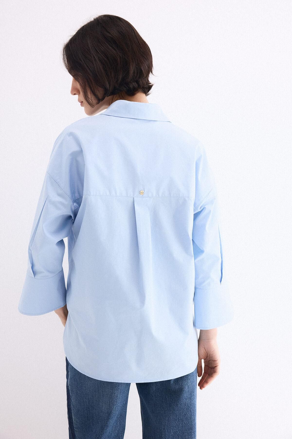 페드로 델 이에로 오버핏 코튼 긴소매 셔츠 6633453 AZUL - 상세 이미지 5