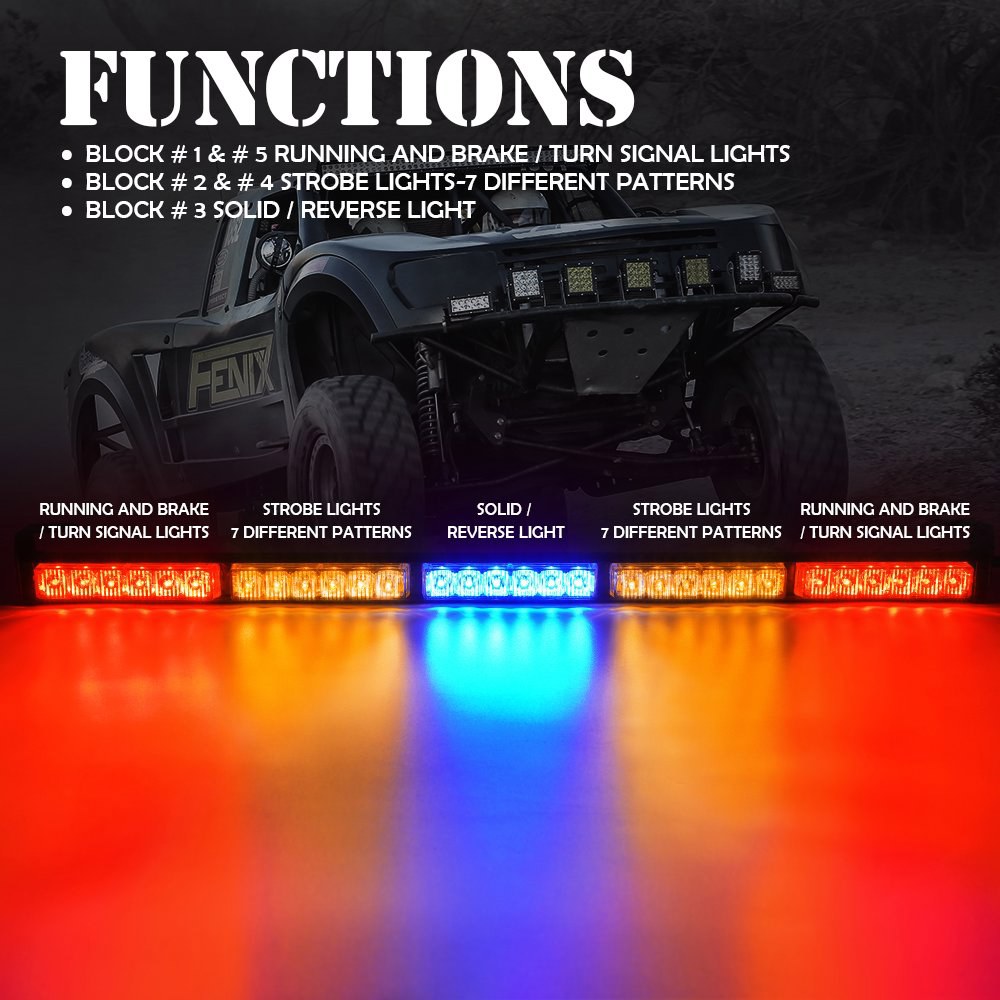 Xprite 76.2cm(30인치) UTV RZR LED 트럭용 야마하 바, 러닝 ATV 방향 브레이크 4x4 지시등 오프로드 스트로브 SXS 체이스 안전 - 후진 캔-암 기능 - 상세 이미지 2
