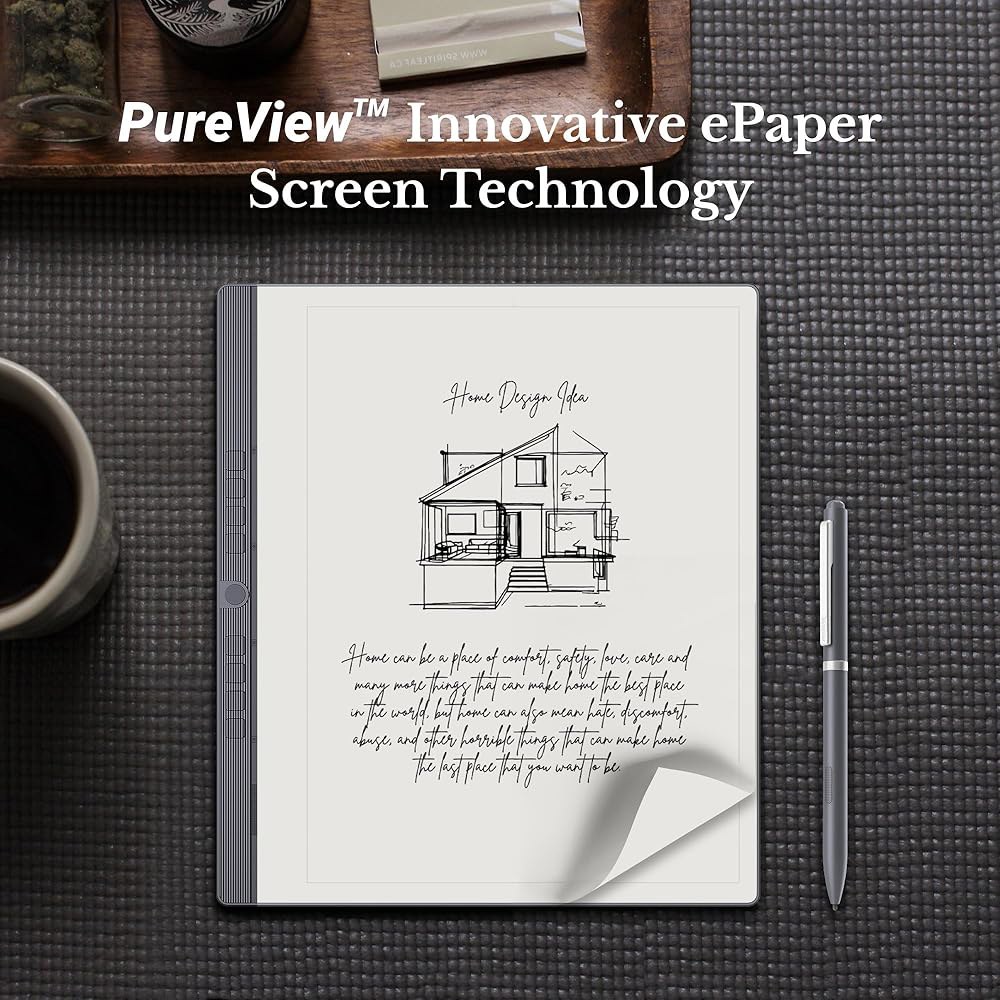 펜스타 eNote 2 종이 태블릿 번들, 10.3인치 펜 전용 화면 필기 태블릿, 전자 노트북 디지털 메모장, 폴리오 커버가 있는 PPI 4GB 128G 잉크 리더기 300개, - 상세 이미지 2