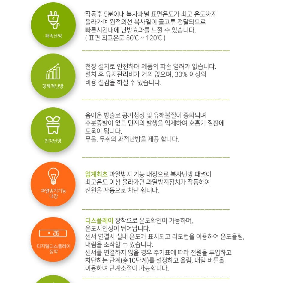 천정형 히터 설치 모습